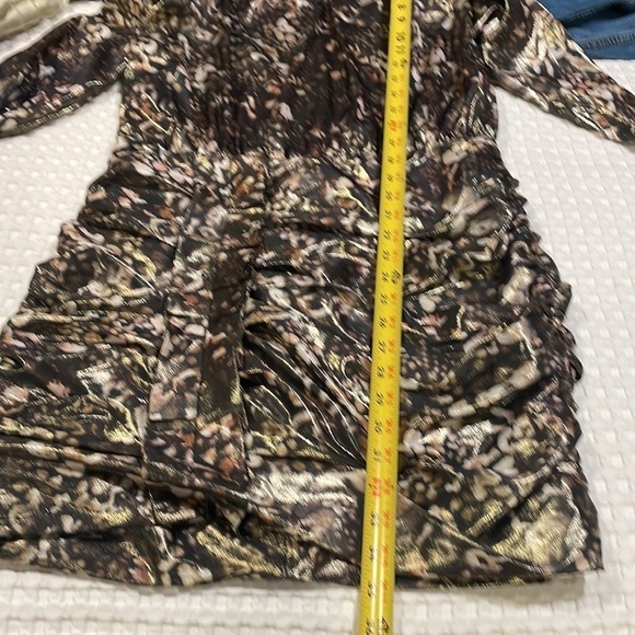 All Saints Lilliana Kettu Gold and Black Ruched Dress - Picture 14 of 16